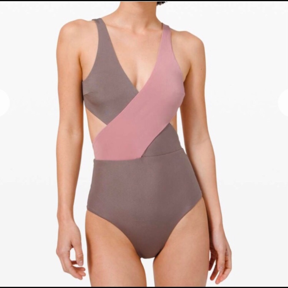 lululemon athletica Brown and Pink One Piece Swimsuit